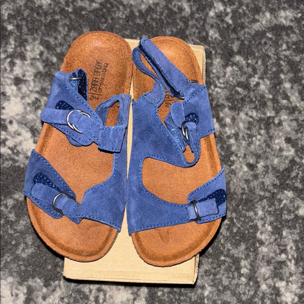 Zara Blue Suede Sandals